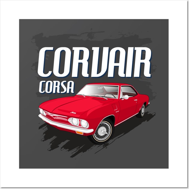 Corvair Corsa Classic Chevy Wall Art by masjestudio